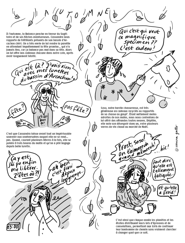 « Girls qui roulent », un roman graphique de Vanina Gallo. Épisode 17, astrologie, anniversaires & co.
